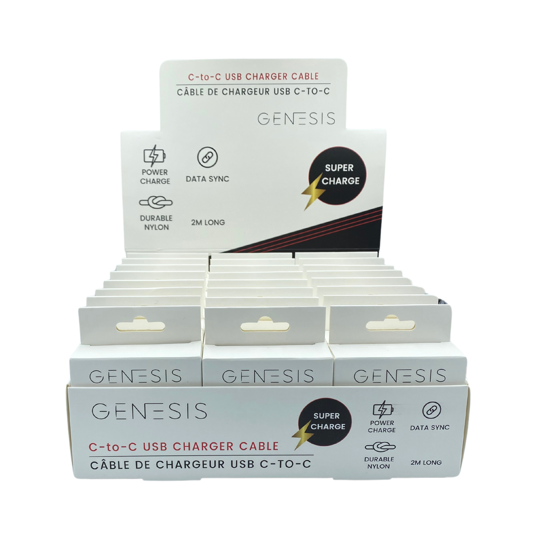 GENESIS 6.5ft. Type C to C Cables (24-pack)